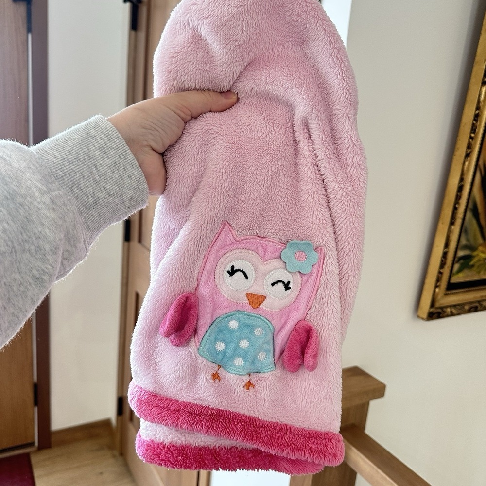 Baby Gear Pink Owl Plush Fleece Girl‎ Baby Security Blanket Lovey Aqua Blue Pink